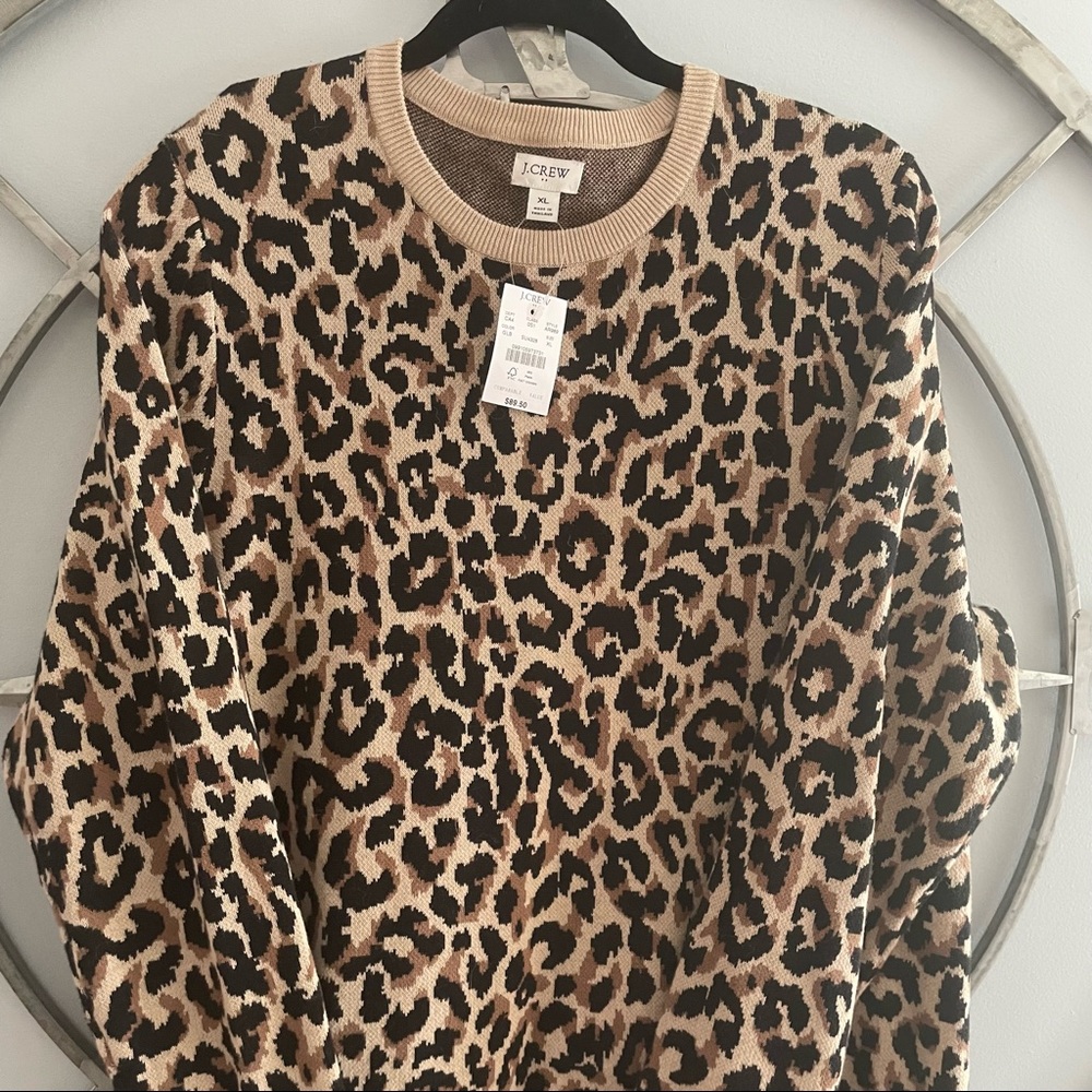 J crew animal print 100% cotton sweater dress